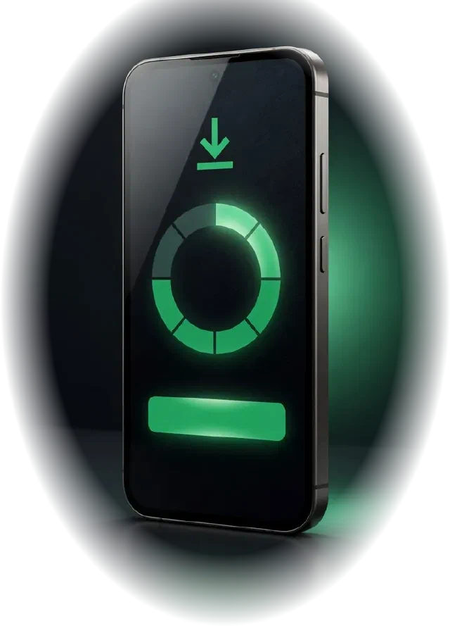 Smartphone Android con la schermata di installazione di un'app e il pulsante verde
